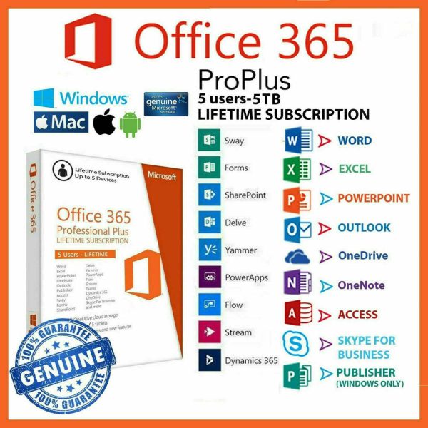 Microsoft Office 365 Lifetime Account (Mac/Win/Mobile)