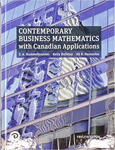 Business Mathematics 12E candaian Test Bank